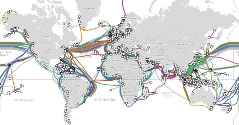 Mapa de cables submarinos de Internet