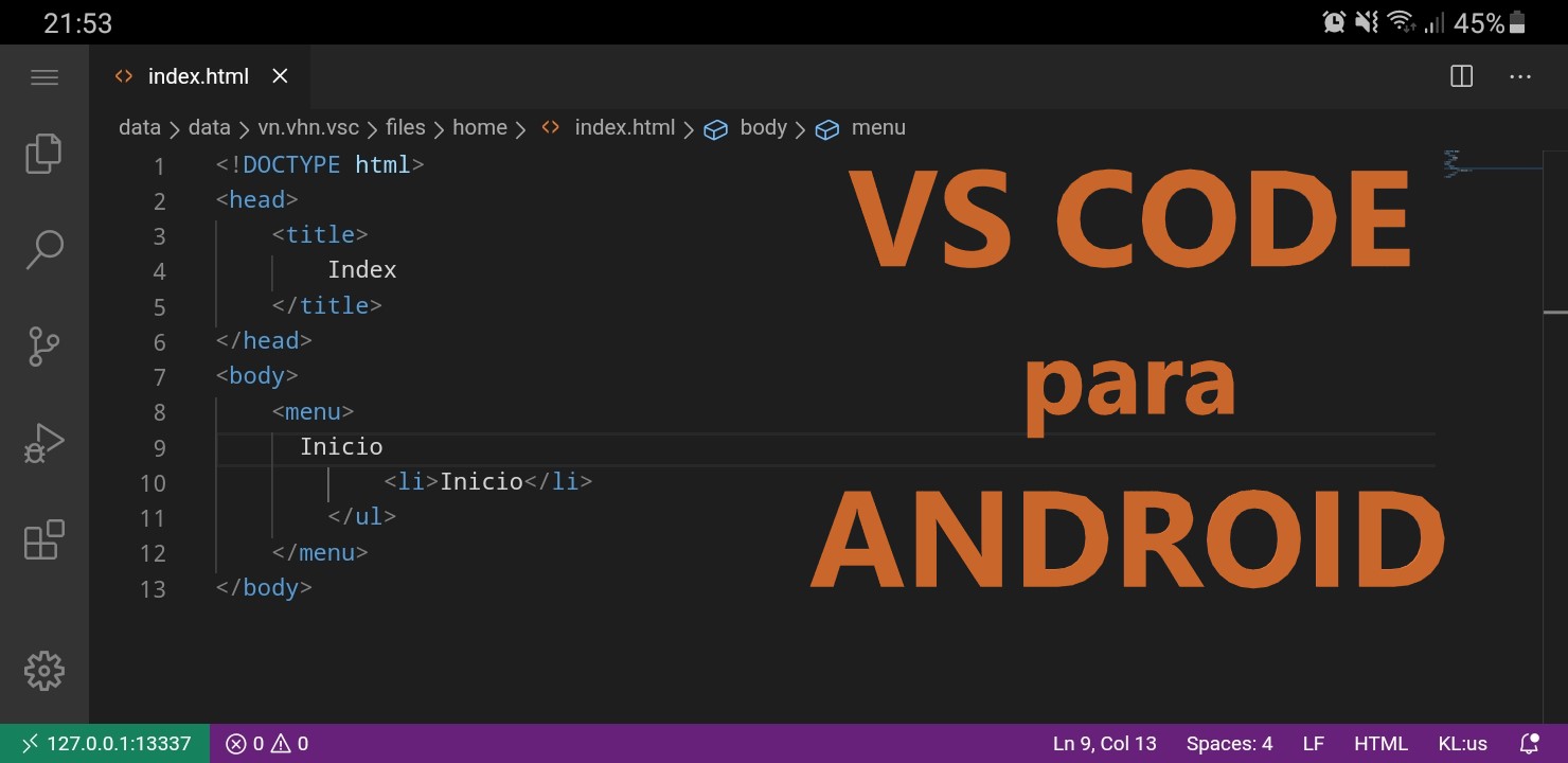 Visual Studio Code para Android
